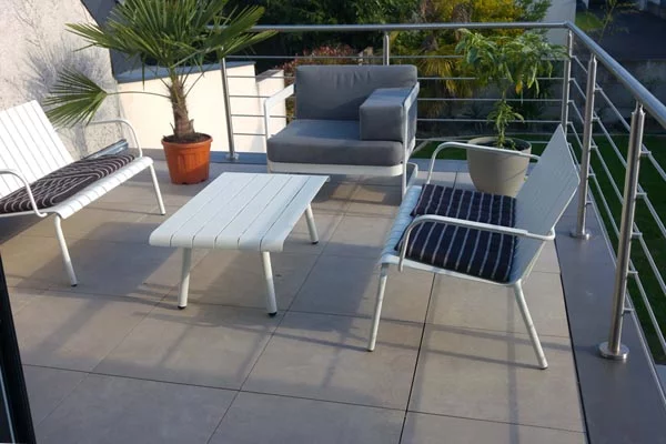 rambarde terrasse moderne a 5 barres en inox